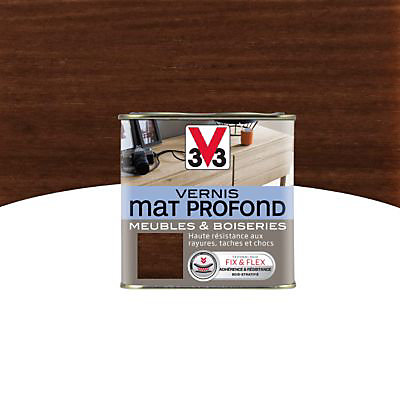 Vernis meubles et boiseries V33 Mat profond chêne foncé mat 0,25L