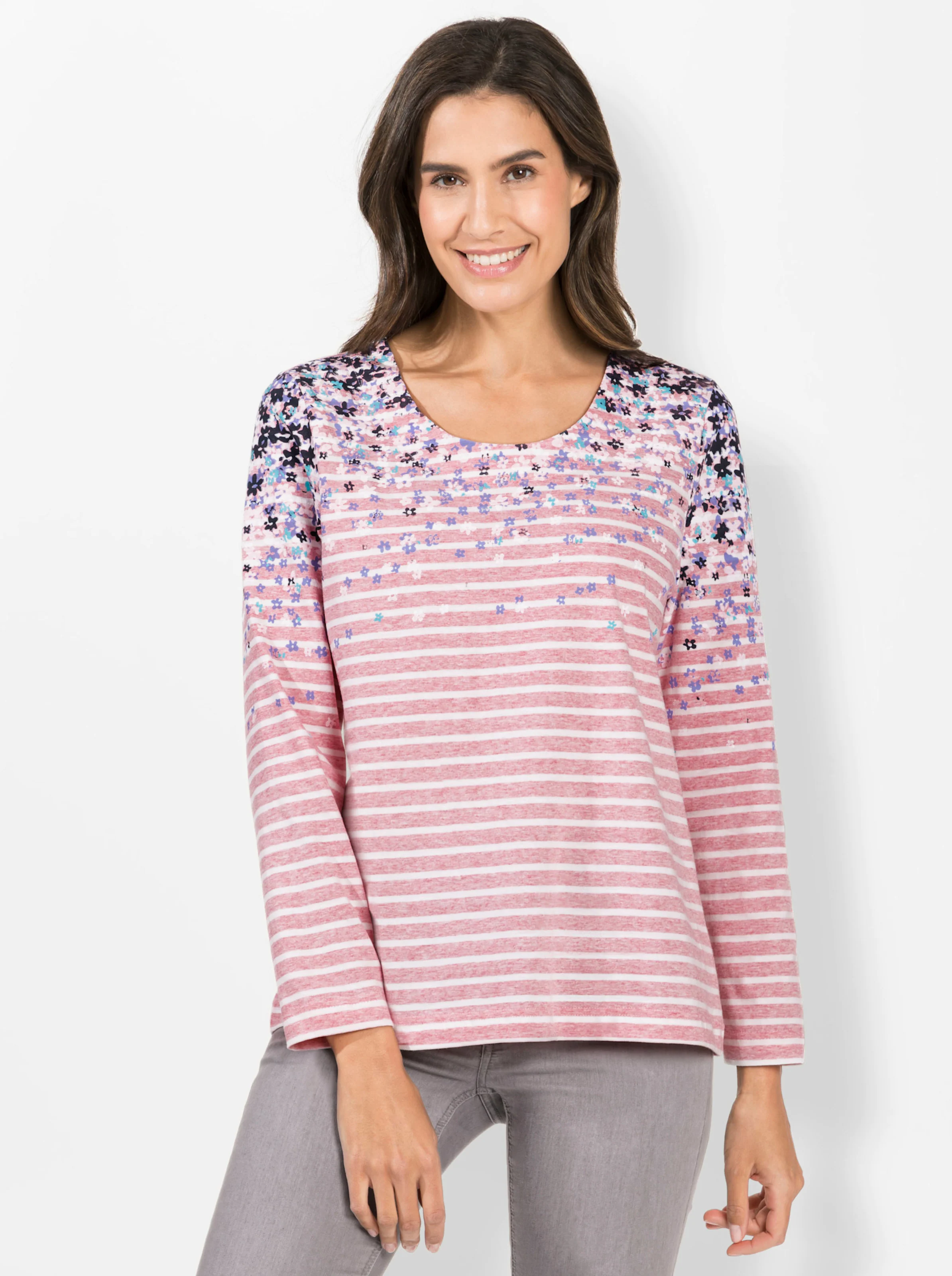 Langarmshirt in rosenquarz-bedruckt