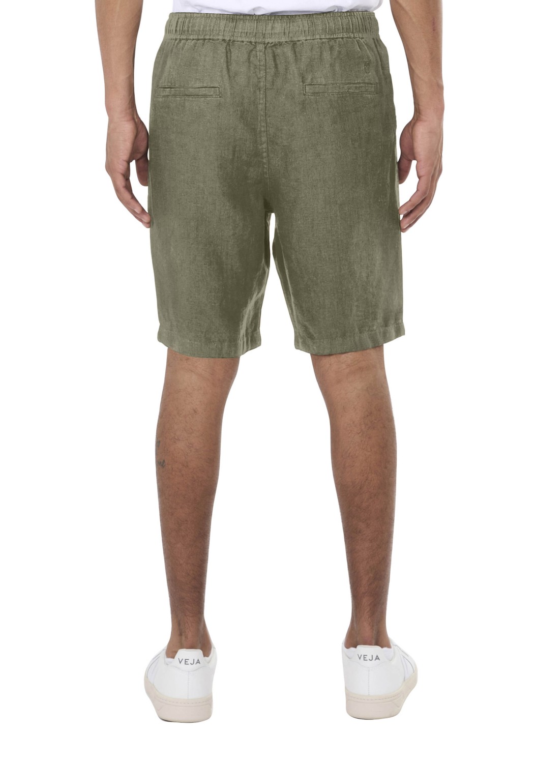 Knowledge Cotton Apparel Leinenshorts Fig Loose Burned Olive