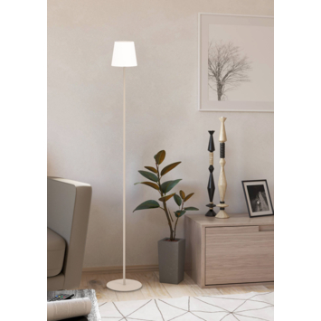 EGLO vloerlamp Fiorana 140 cm zand/wit