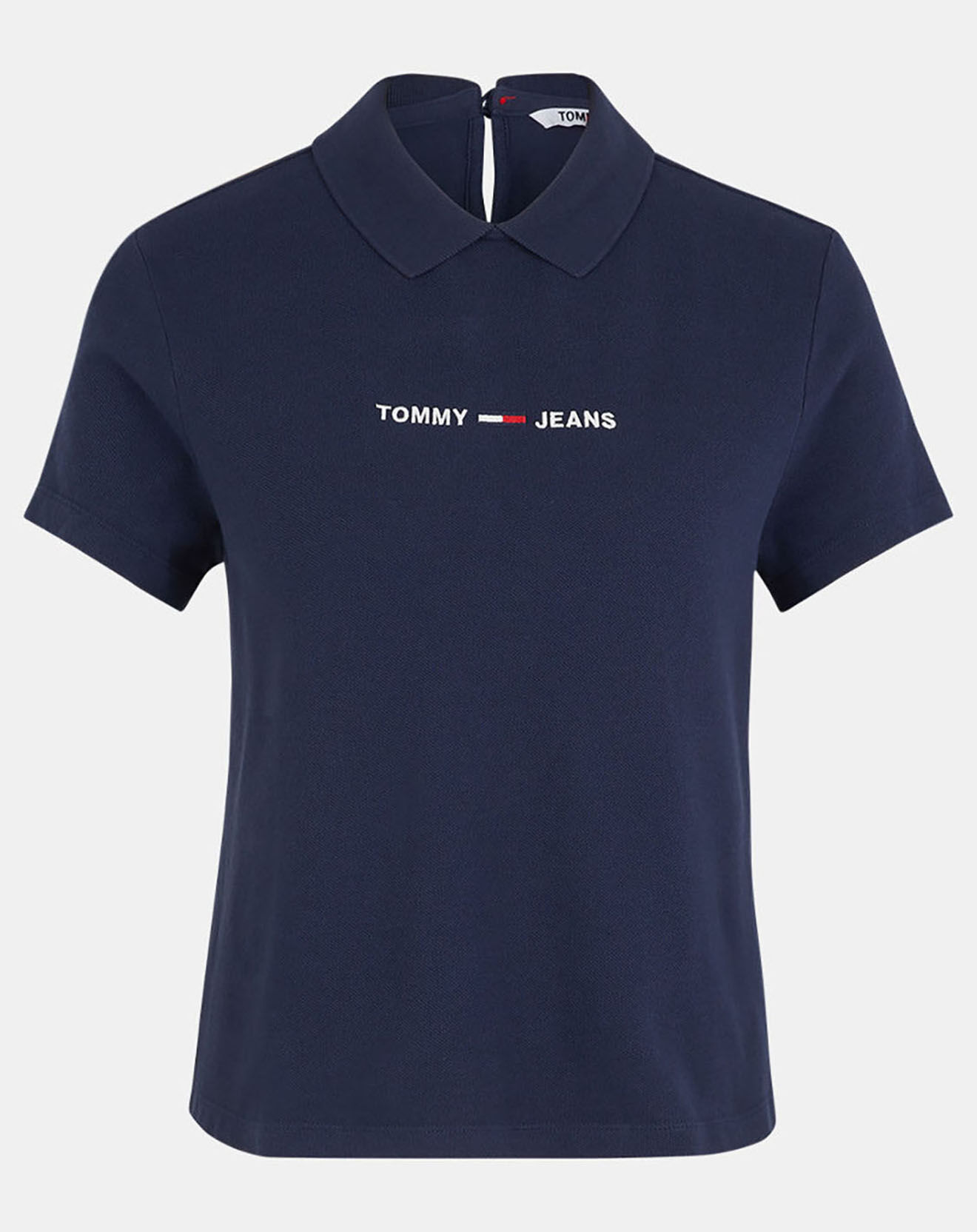 Tommy Jeans Polo 100% Coton Bio regular fit linear bleu marine