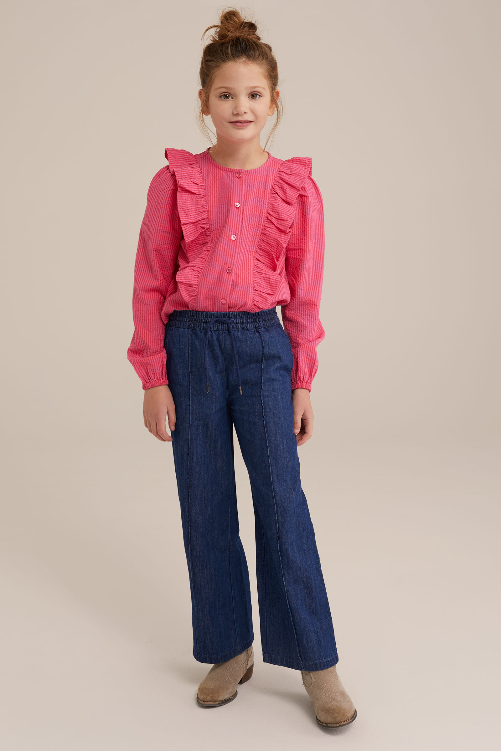 Meisjes blouse met dessin WE Fashion Roze