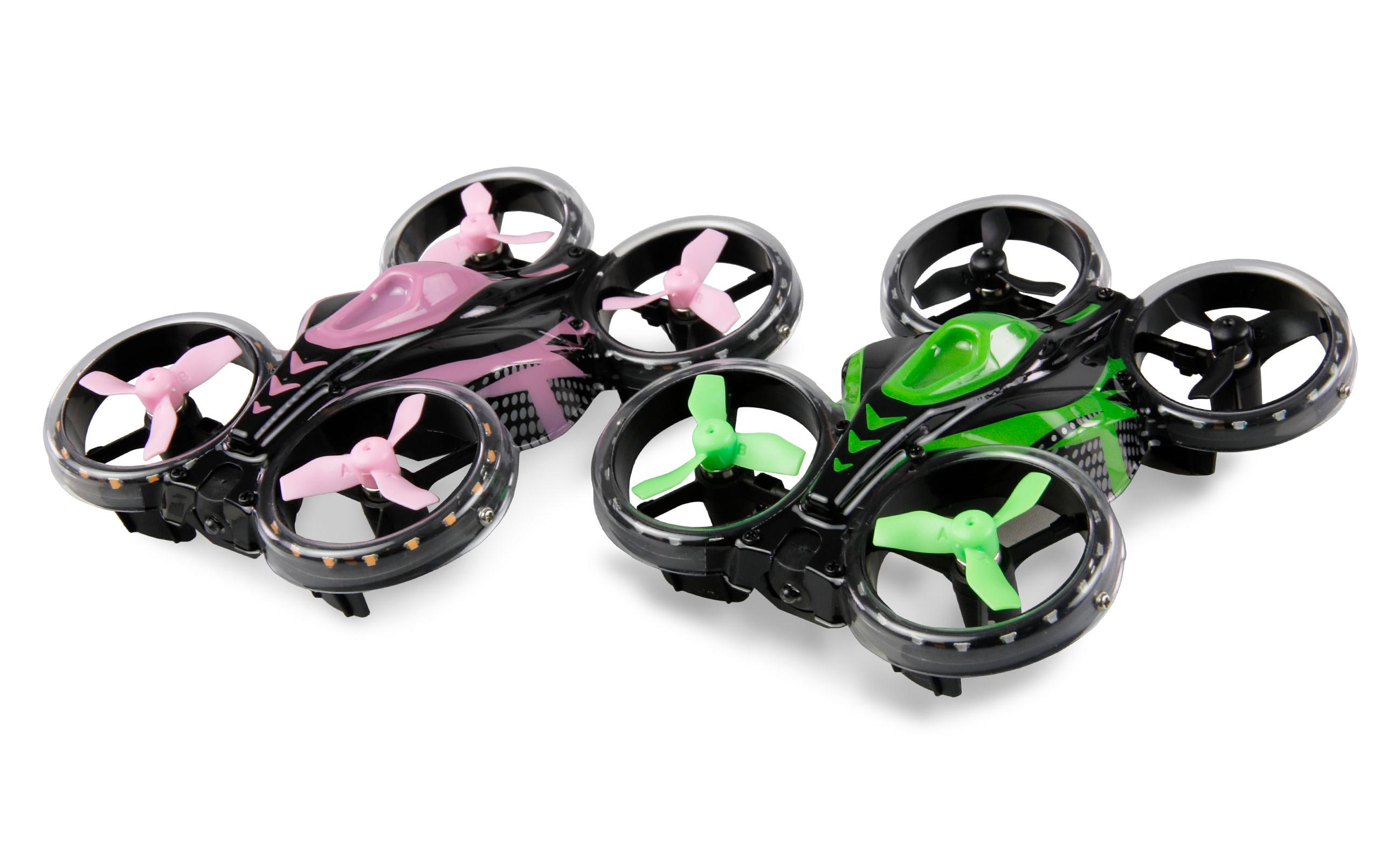 FightStar Battle Drone Set Grün & Pink, RTFZwei 2-in-1-Drohnen mit IR-Kampffunktion