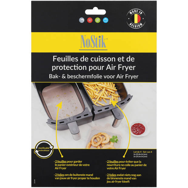 Nostik bak- & beschermfolie dubbele Airfryer 4x