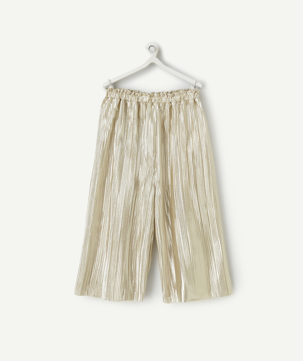 PANTALON LARGE PLISSÉ BÉBÉ FILLE COULEUR DORÉE