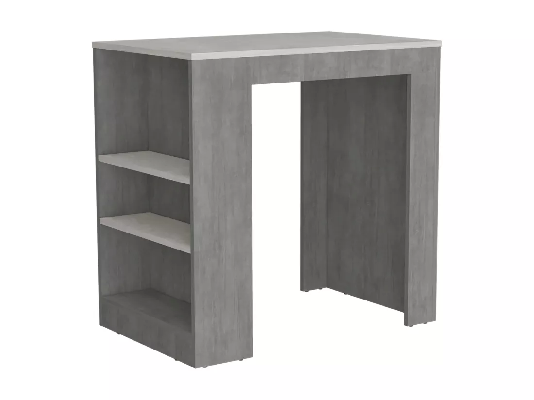 Table d'appoint Portree en mélamine avec 2 étagères , 91.18 cm X 92 cm X 58.9 cm , Blanc