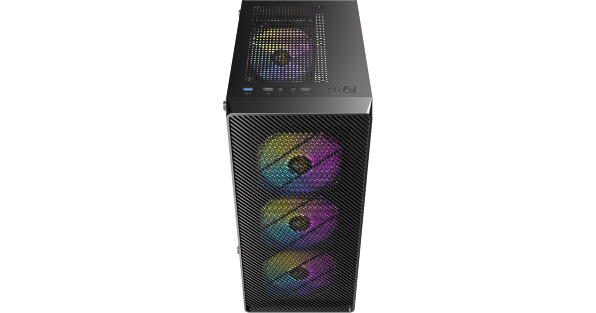 AntecAX26 RGB Elite midi tower behuizing  (Zwart | 3x USB-A | Tempered Glass)
