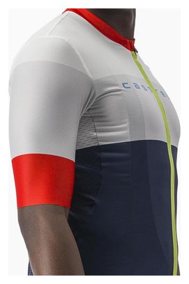 Maillot Manches Courtes Castelli Sezione Bleu/Blanc
