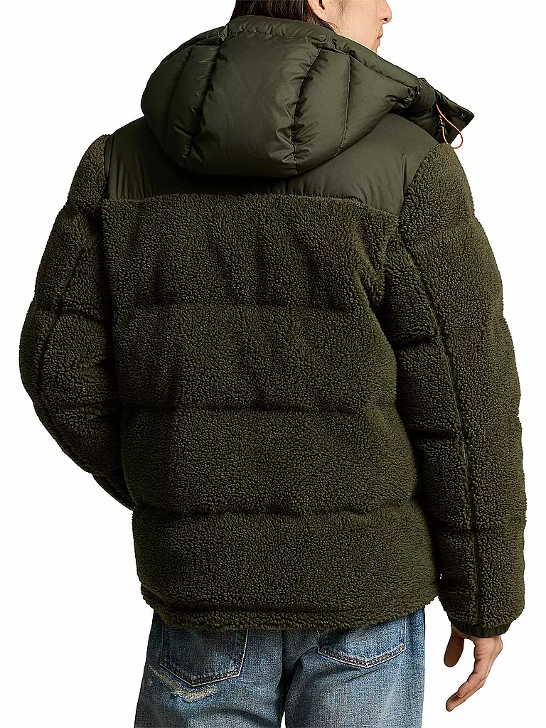 POLO RALPH LAUREN Daunenjacke in Felloptik ELCAP TEDDY olive