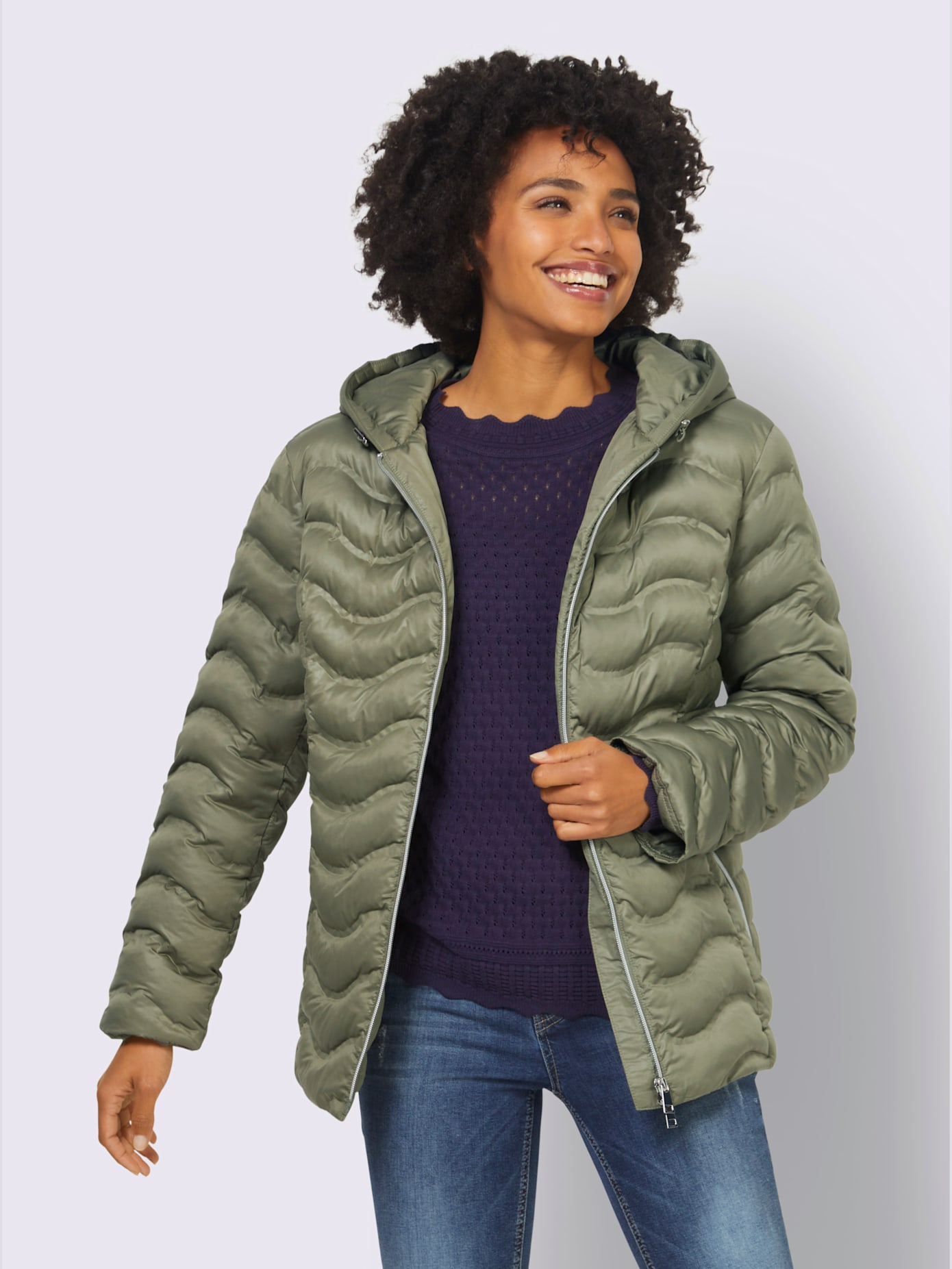 Veste d'extérieur capuche à coulisse et stoppeurs