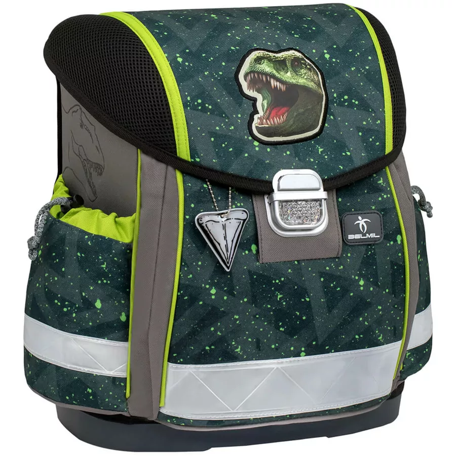 Belmil Schulranzen Classy Schulranzen Set 5-teilig mit Brustgurt T-Rex Roar
