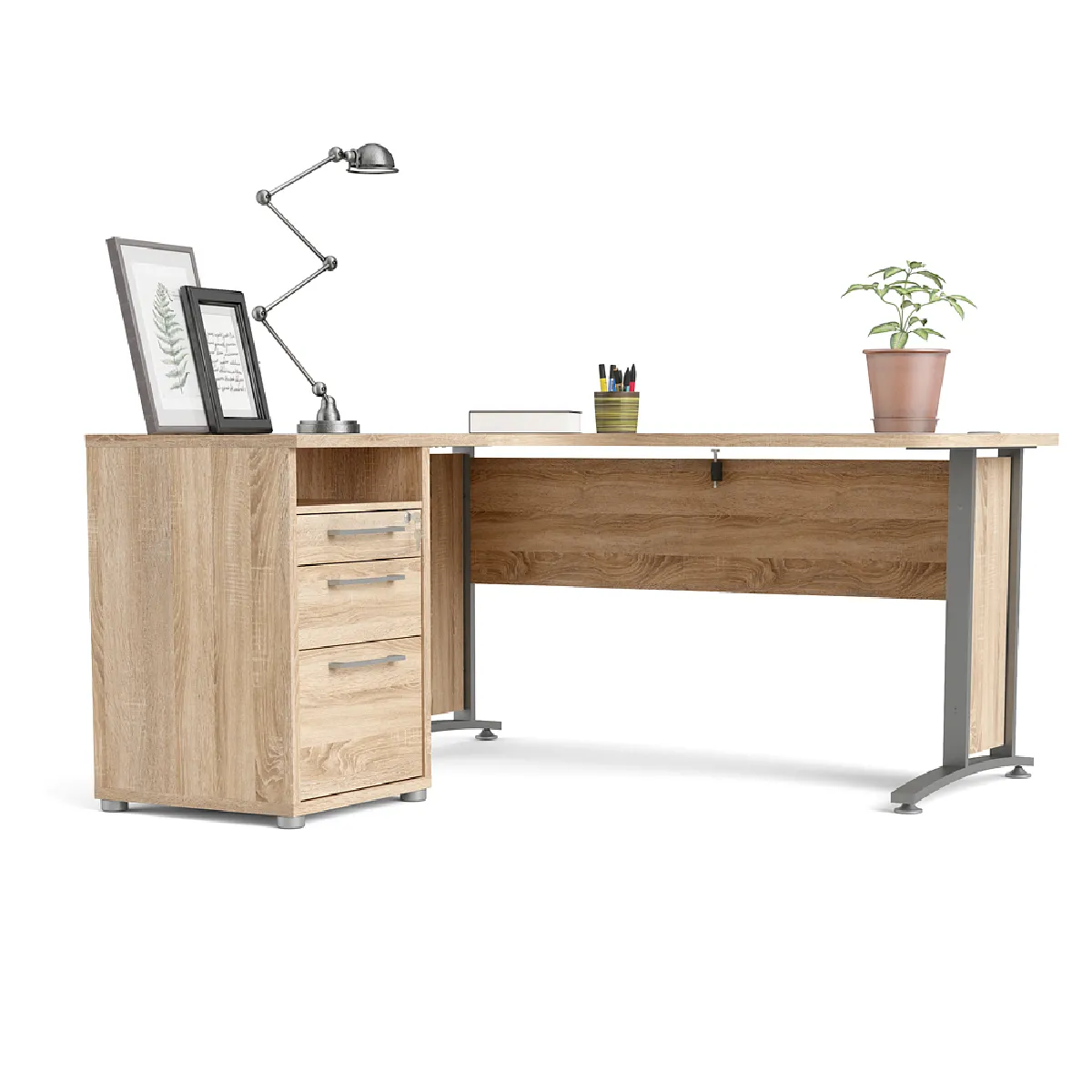 ALTER Bureau d'angle - Chêne 159 cm