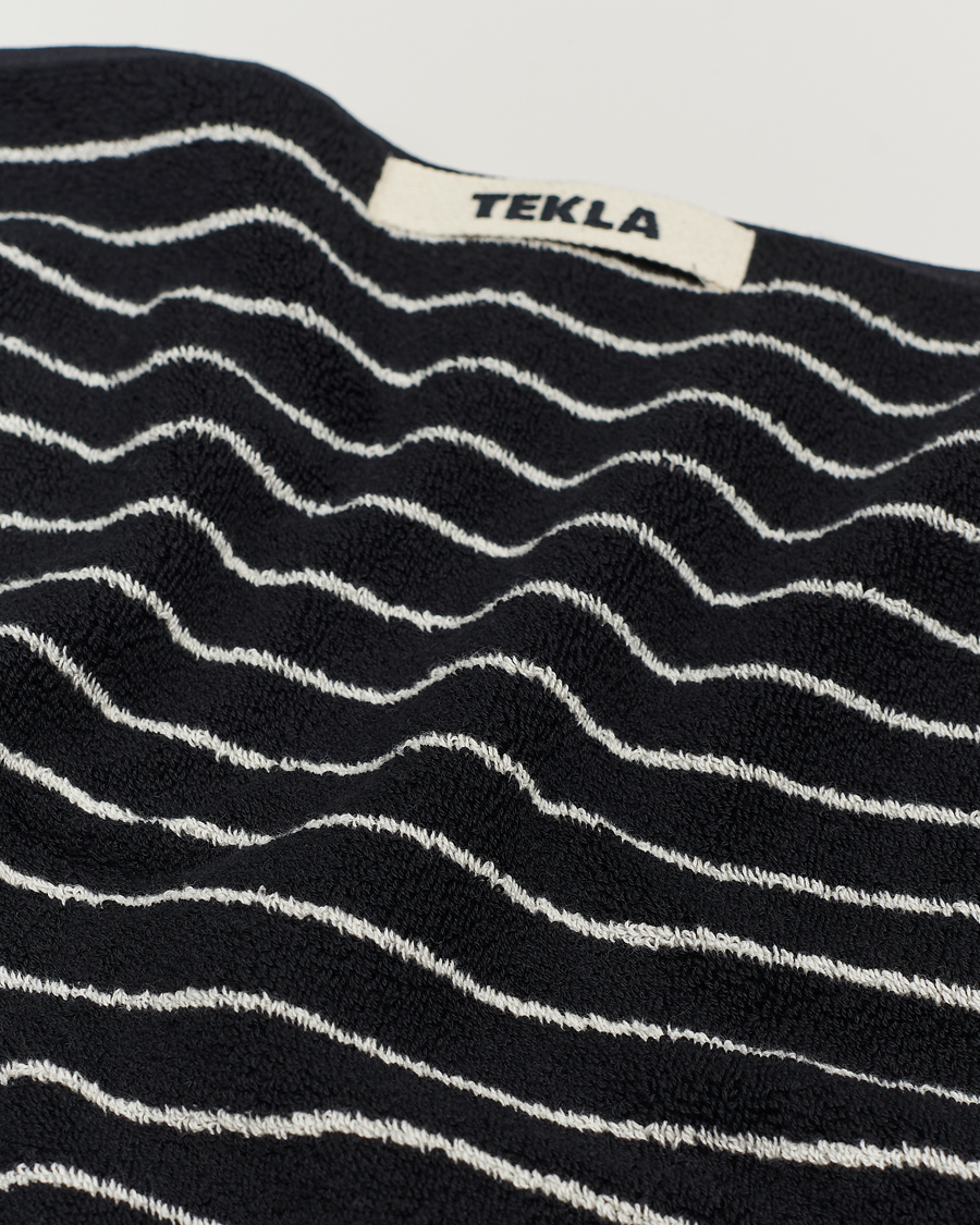 Tekla Organic Terry Hand Towel Black Stripe