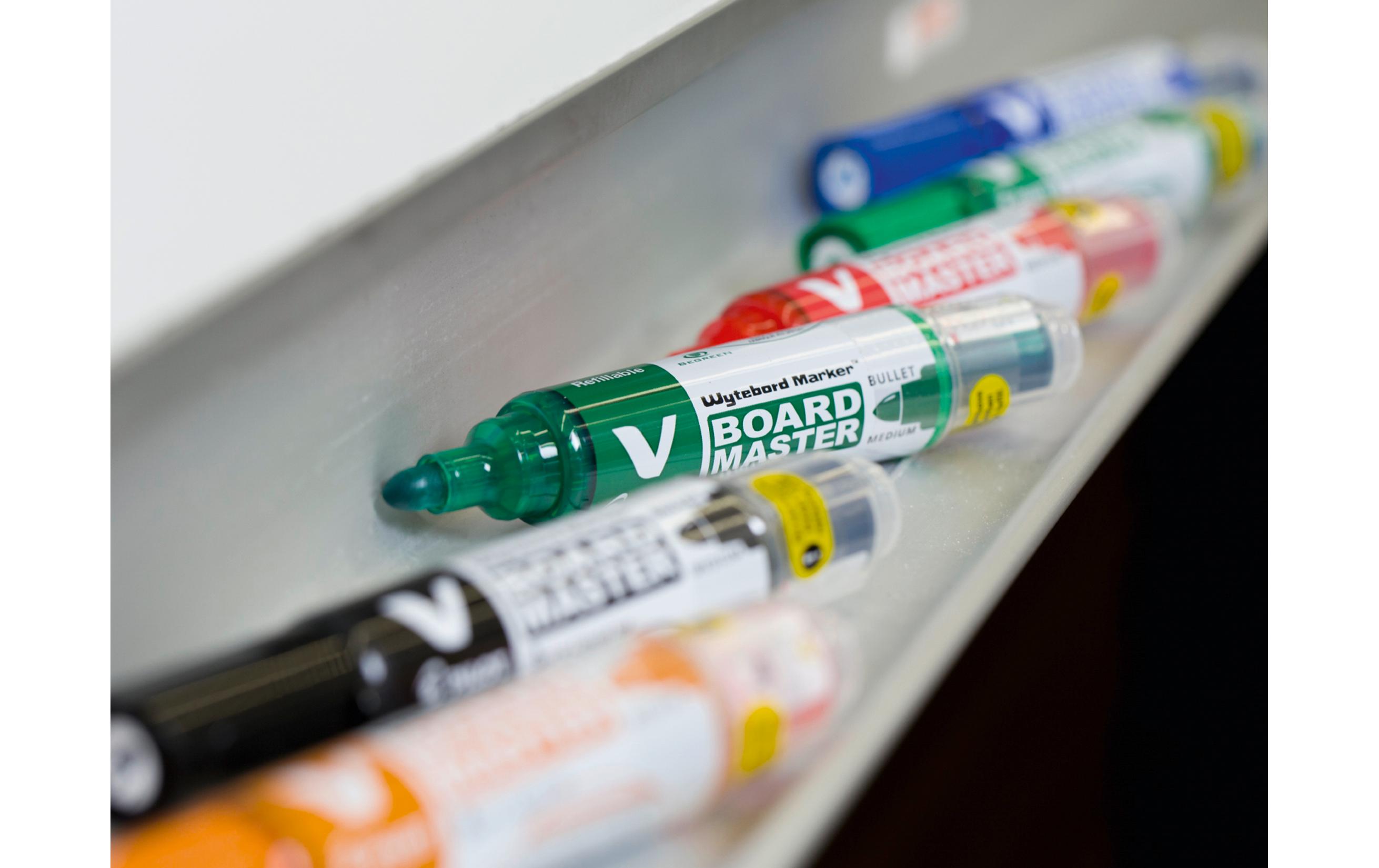 Whiteboard-Marker 5-er Set, RundspitzeWhiteboard-Marker mit nachfüllbarer Flüssigtinte