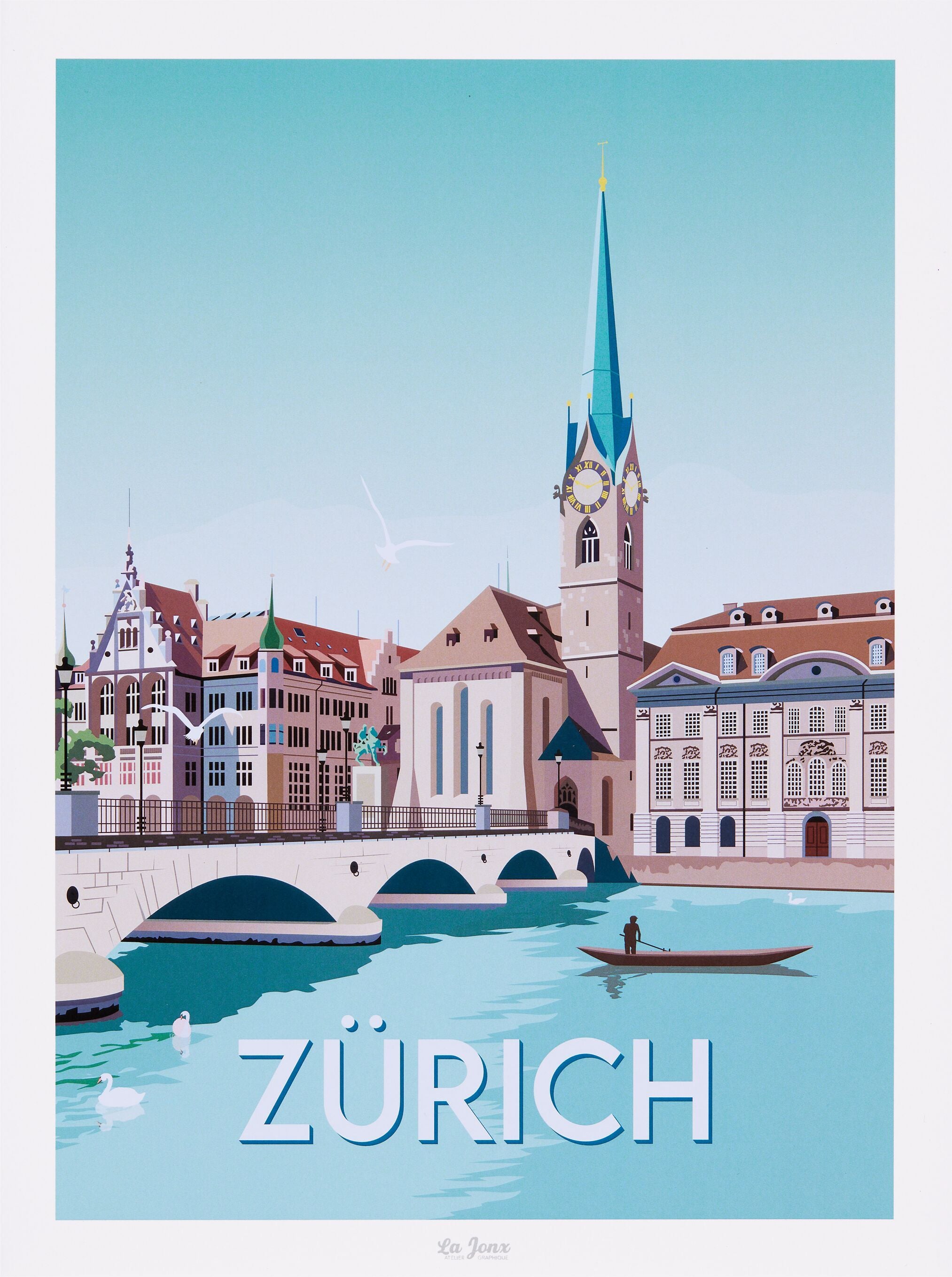 La Jonx ZÜRICH Poster - B: 30.0 cm x T: 0.1 cm x H: 40.0 cm