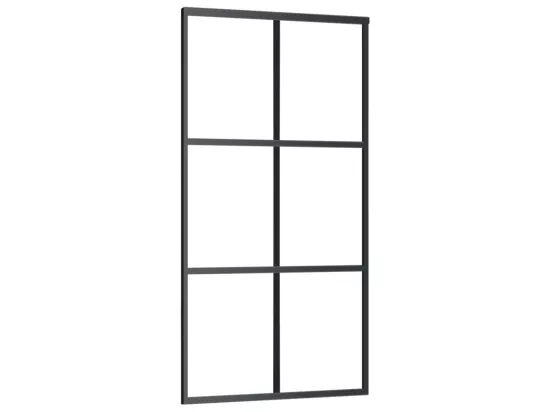 Porte coulissante Verre ESG et aluminium 102x205 cm Noir