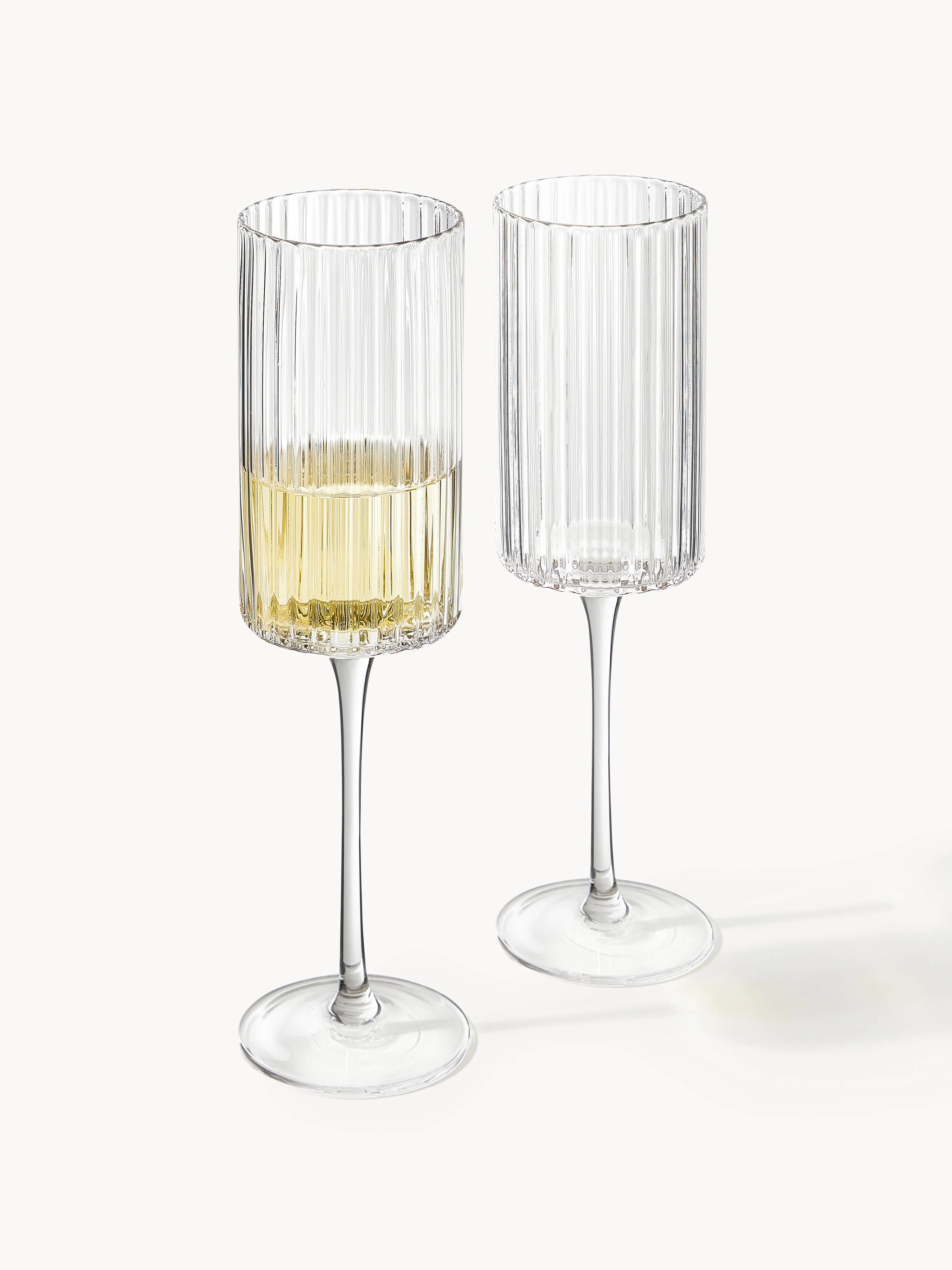 Mondgeblazen champagneglazen Aleo, 4-delig