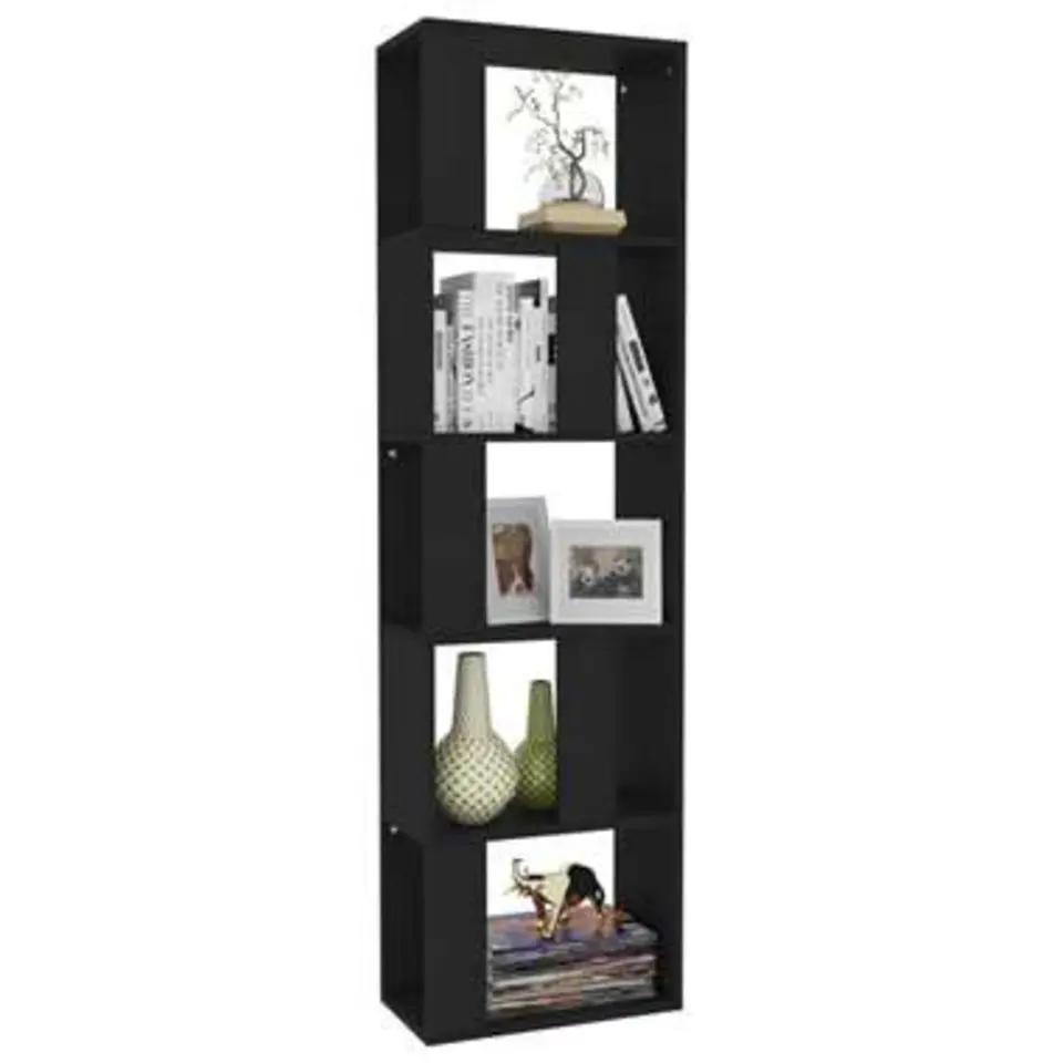 vidaXL - Boekenkast - Zwart - Bewerkt hout