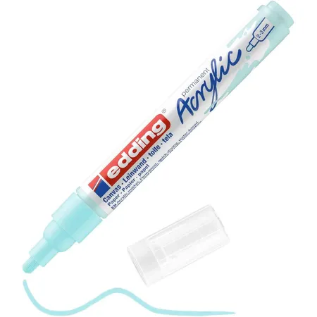 edding 5100 Acrylmarker medium - pastell-blau - 1 Acrylstift wasserfest - mittlere Rundspitze 2-3 mm
