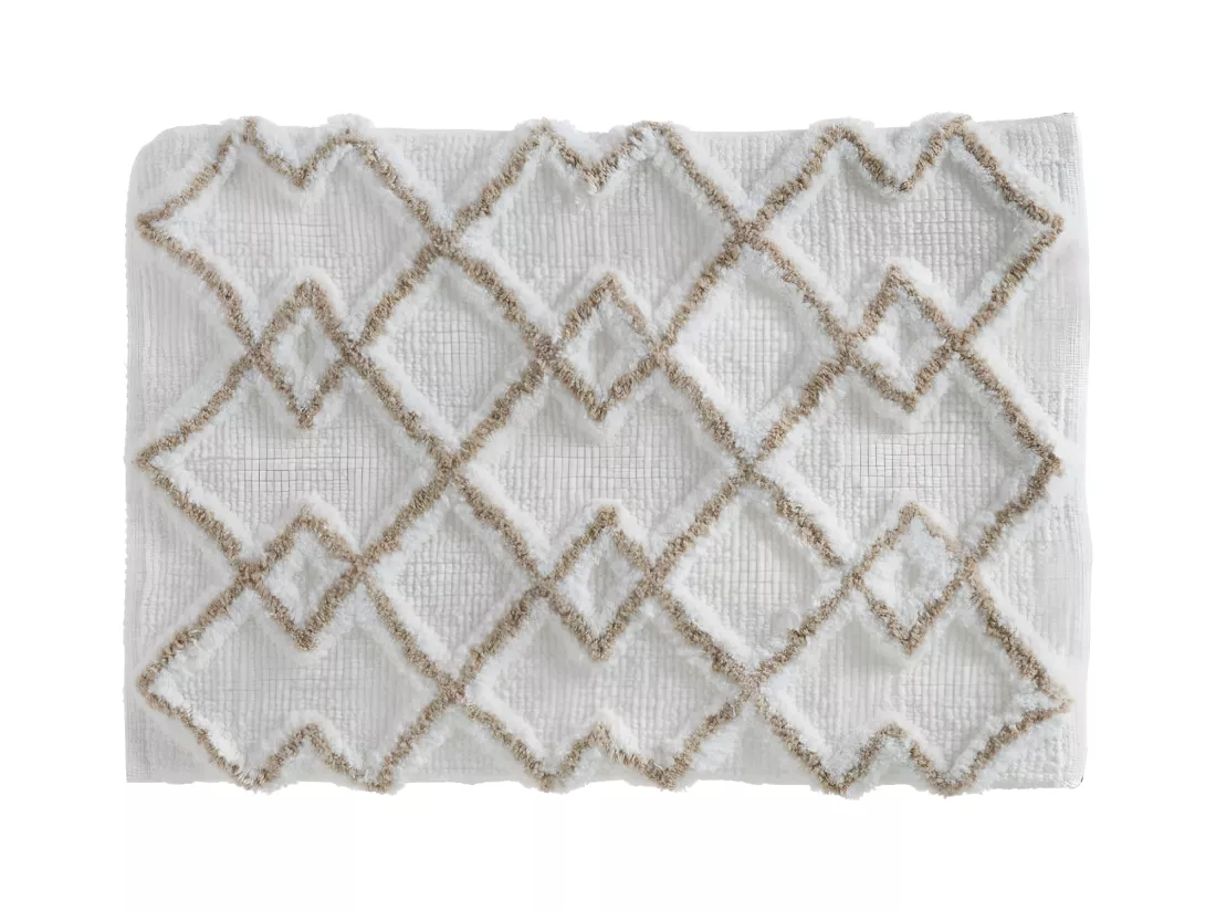 Tapis de salle de bain en Coton Taupe 50 x 75 cm
