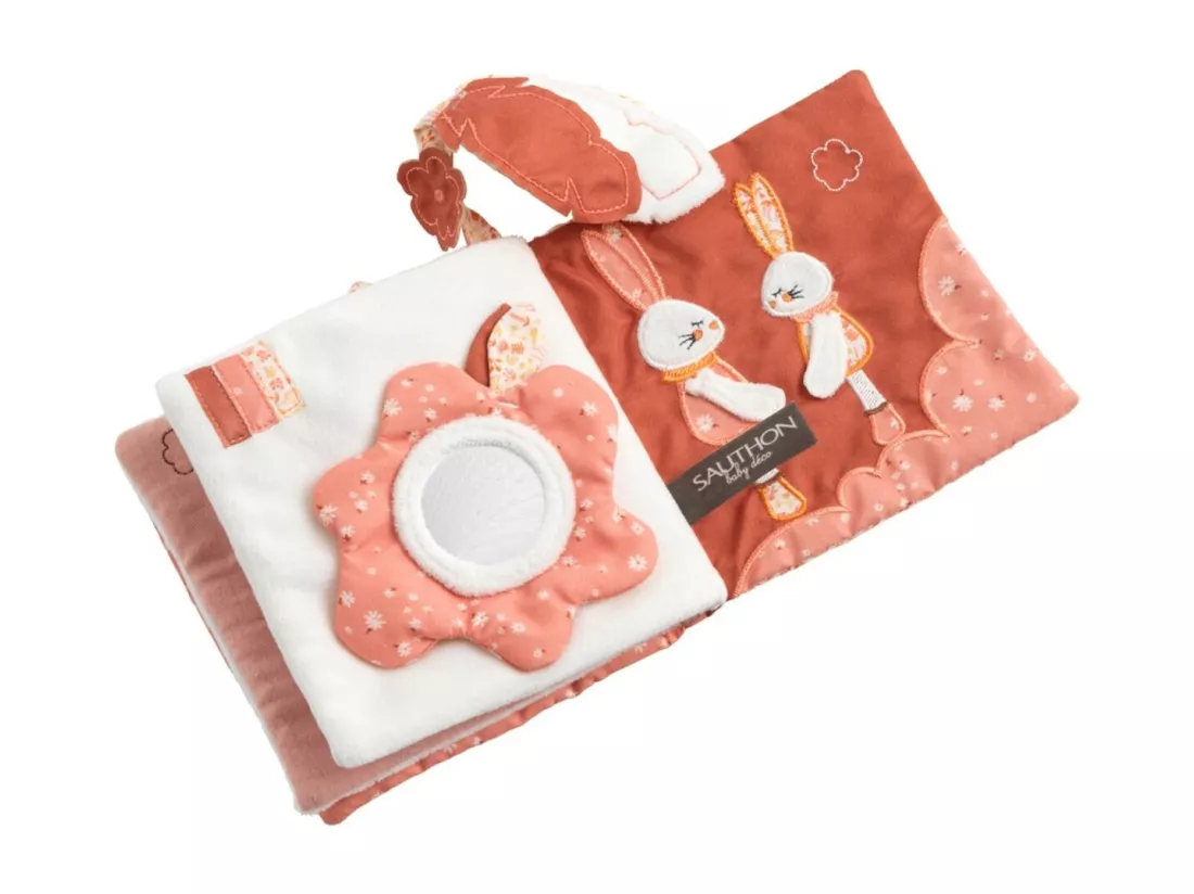 Livre d'éveil en polyester rose
