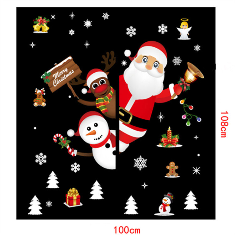 Weihnachts Fenster Folien Aufkleber Christmas Home Deko Fenster Sticker - Merry Christmas