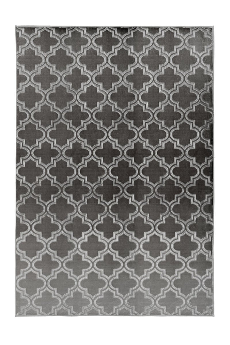 Kortpolig vloerkleed Blissique Antraciet Modern, Klassiek 120 x 170 cm