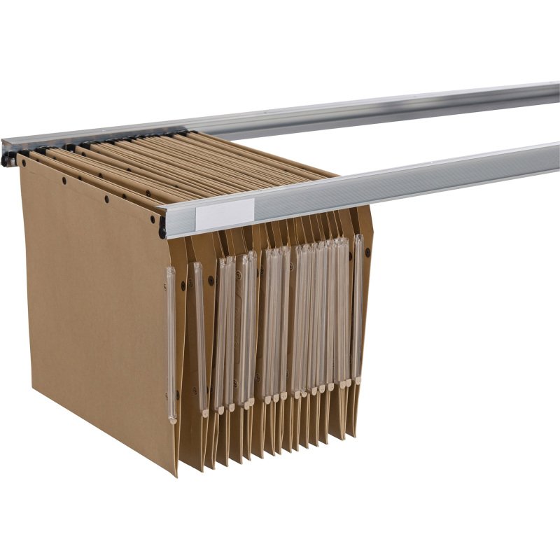 Jeu 2 rails pour dossiers suspendus longueur 114 cm pour tablettes bois L 120 cm