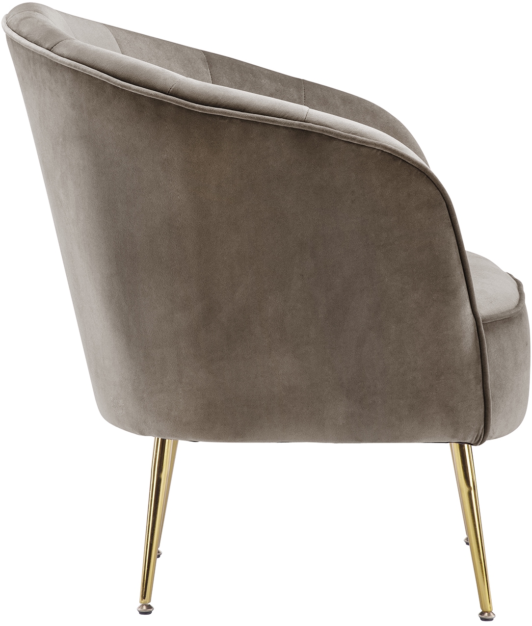 Kayoom Sessel »Loulan 125, gemütlicher Cocktail-Sessel, edler Samtbezug« 1 Stk. tlg. Cocktail-Sessel, Rückenlehne mit Ziernaht, Metallbeine in Gold