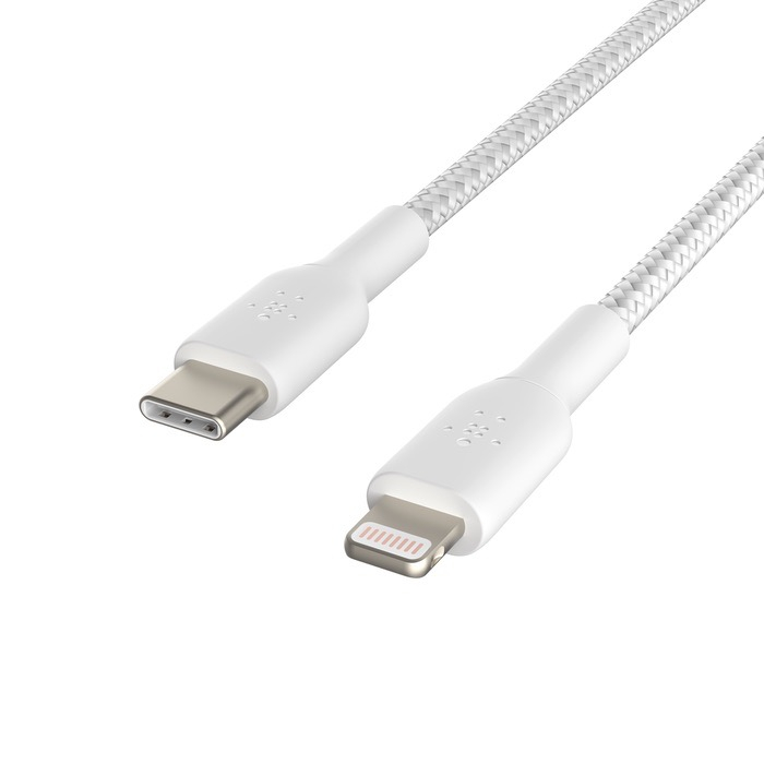 (1m) Boost Charge MFi USB C auf Lightning Ladekabel Nylon Datenkabel (CAA004BT1MWH) - Weiss