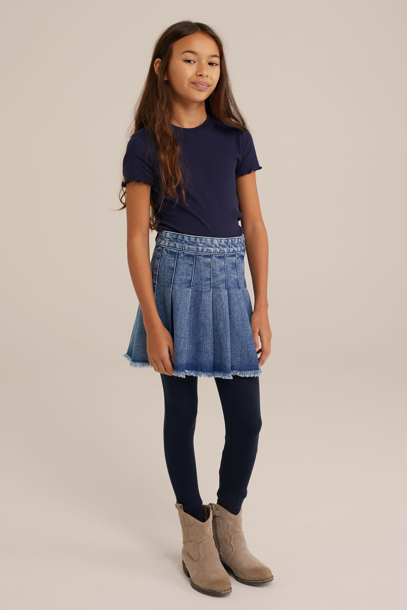 Meisjes legging met stretch WE Fashion Marineblauw