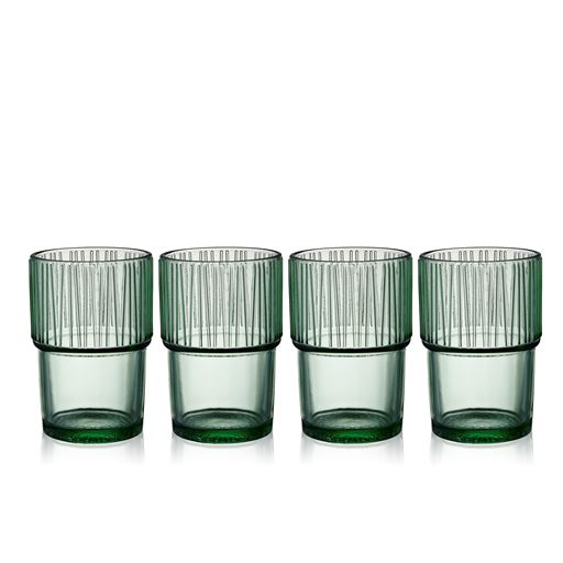 Bitz Kusintha 4-pak Cafeglas, Grøn, 38 cl