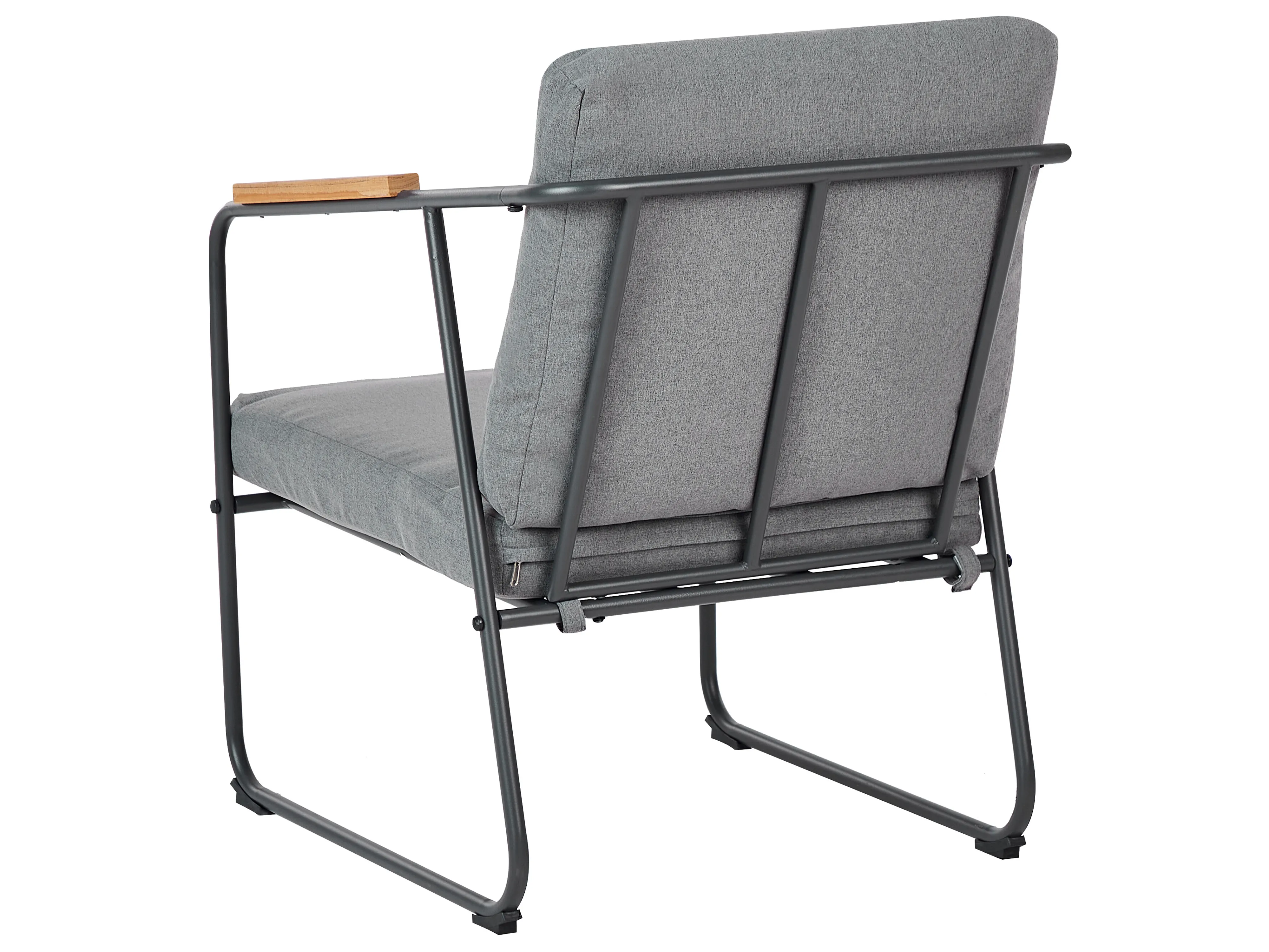 Loungeset met tafel 4-zits VEZZANA Metaal Grijs