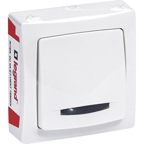 Interrupteur - simple - va-et-vient - Led témoin - complet - en saillie - b