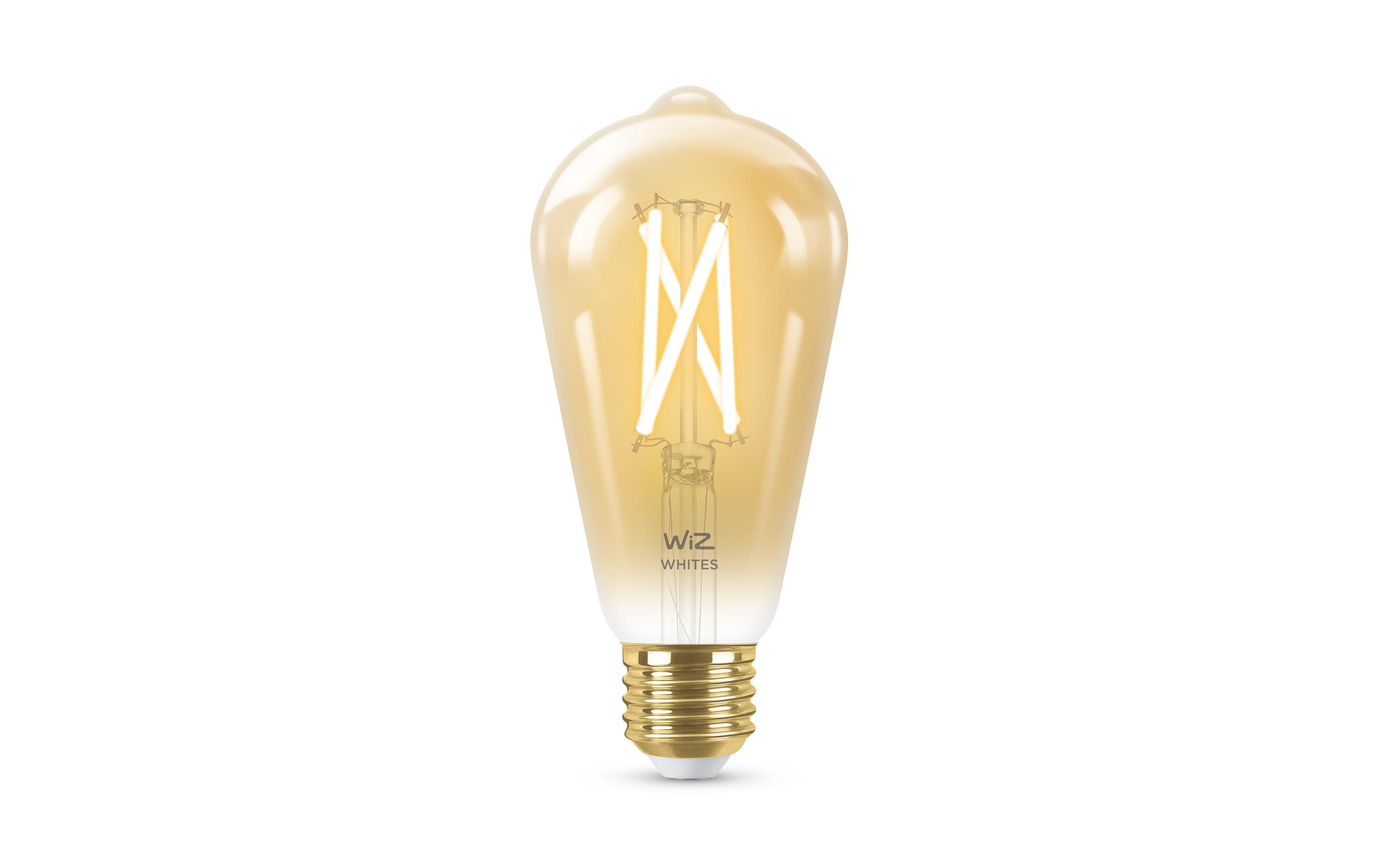 Leuchtmittel 7W (50W) E27 ST64 Filament Amber DoppelpackSmartes Leuchtmittel, steuerbar über Bluetooth, Matter, WLAN