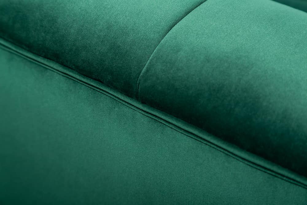 Design 3-Sitzer Sofa NOBLESSE 225cm smaragdgrün Samt Federkern goldene Metallfüße