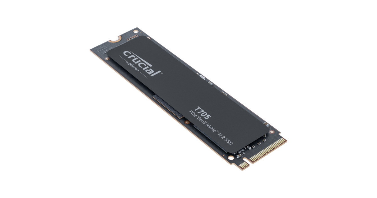 CrucialT705 1 TB SSD  (Zwart, PCIe 5.0 x4, NVMe 2.0, M.2 2280)