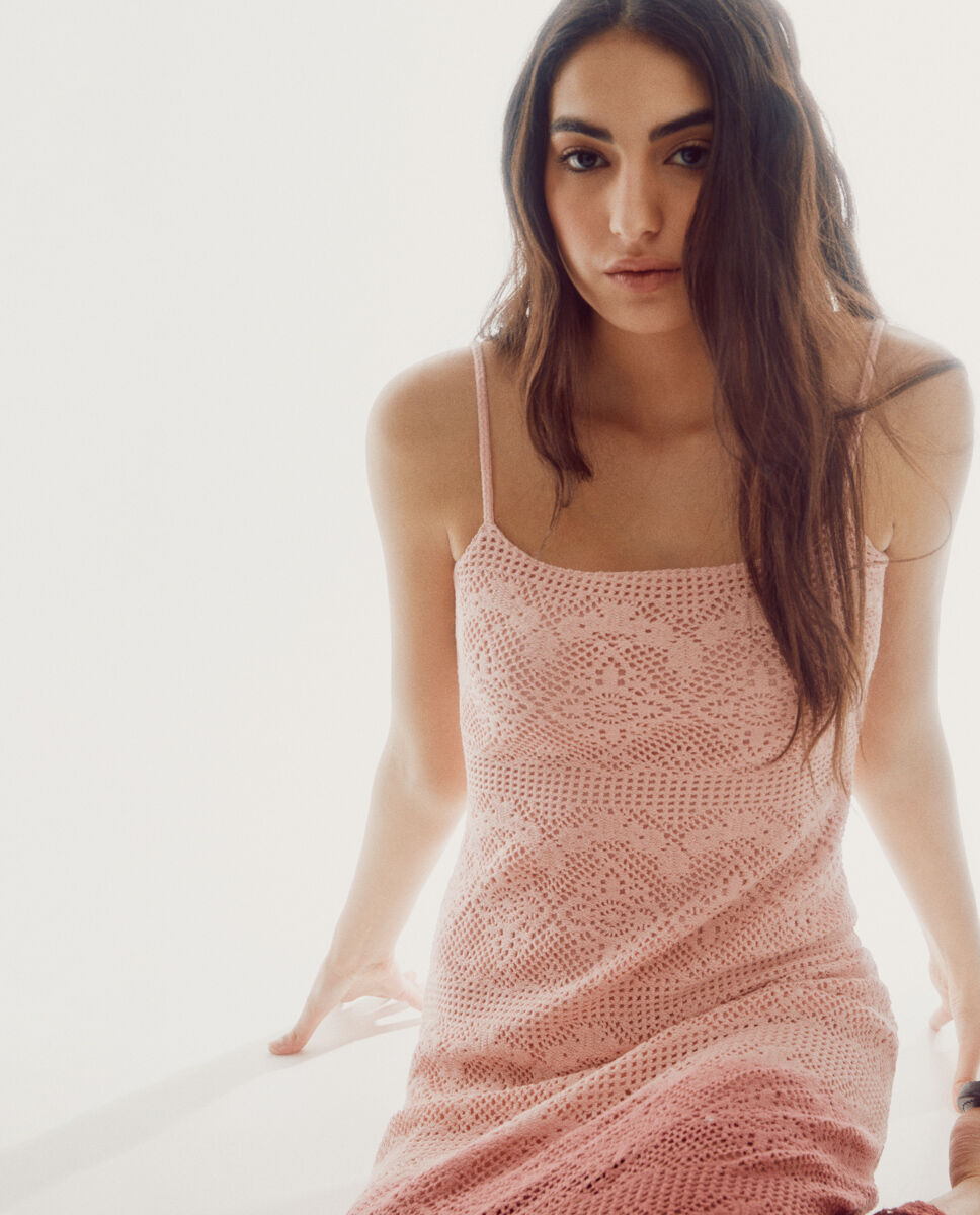 Vestido de crochê - Rosa