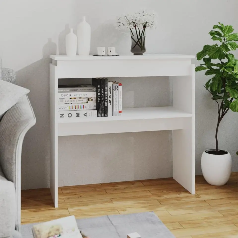 vidaXL - Bijzettafel - Wit - Bewerkt hout