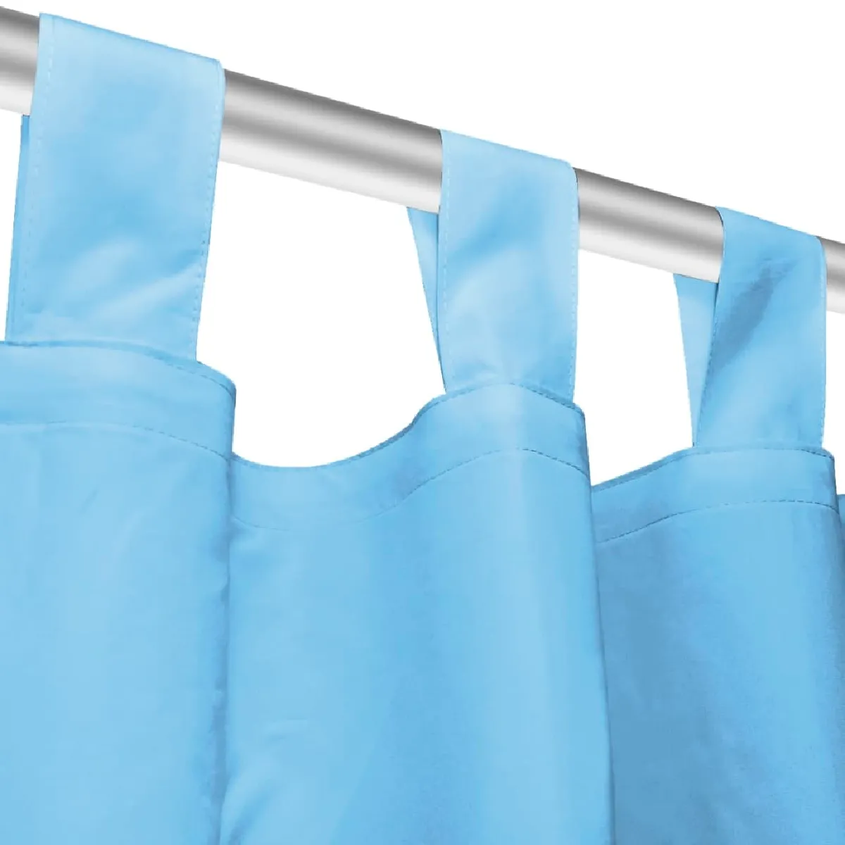 vidaXL Rideau avec boucles 2 pcs - Turquoise 140 x 175 cm
