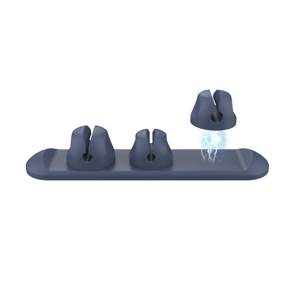 Selbstklebender Kabelhalter Vielzweck Kabelführung Organizer mit 3 Magnetischen Clips - Blau
