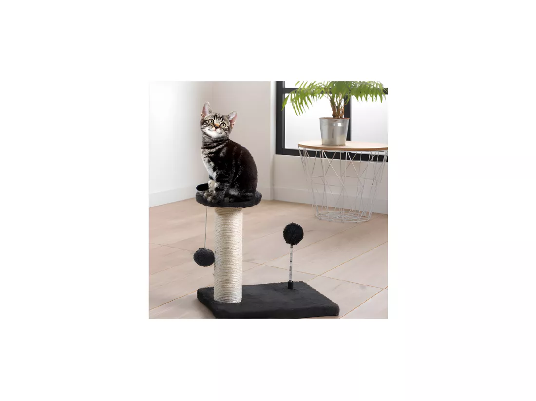 Arbre à chaton avec jouets - Gris - L 30 x l 20 x H 28 cm