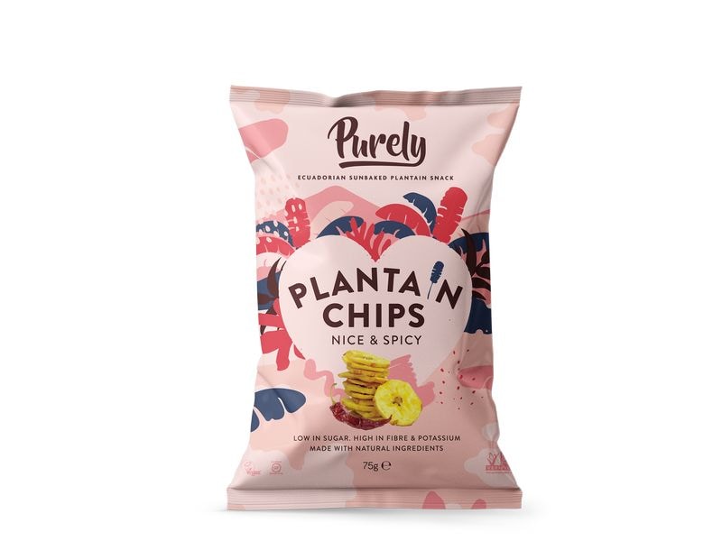 Purley Kochbananenchips Nice & Spicy 75 g Knusprige Scheiben mit würziger Note