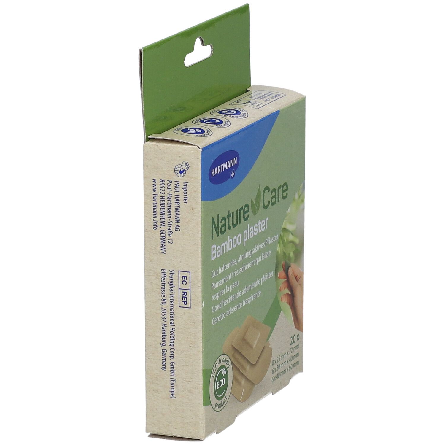 Nature Care Bambus-Pflasterstrips, zum Schutz von oberflächlichen Wunden oder Schürfwunden