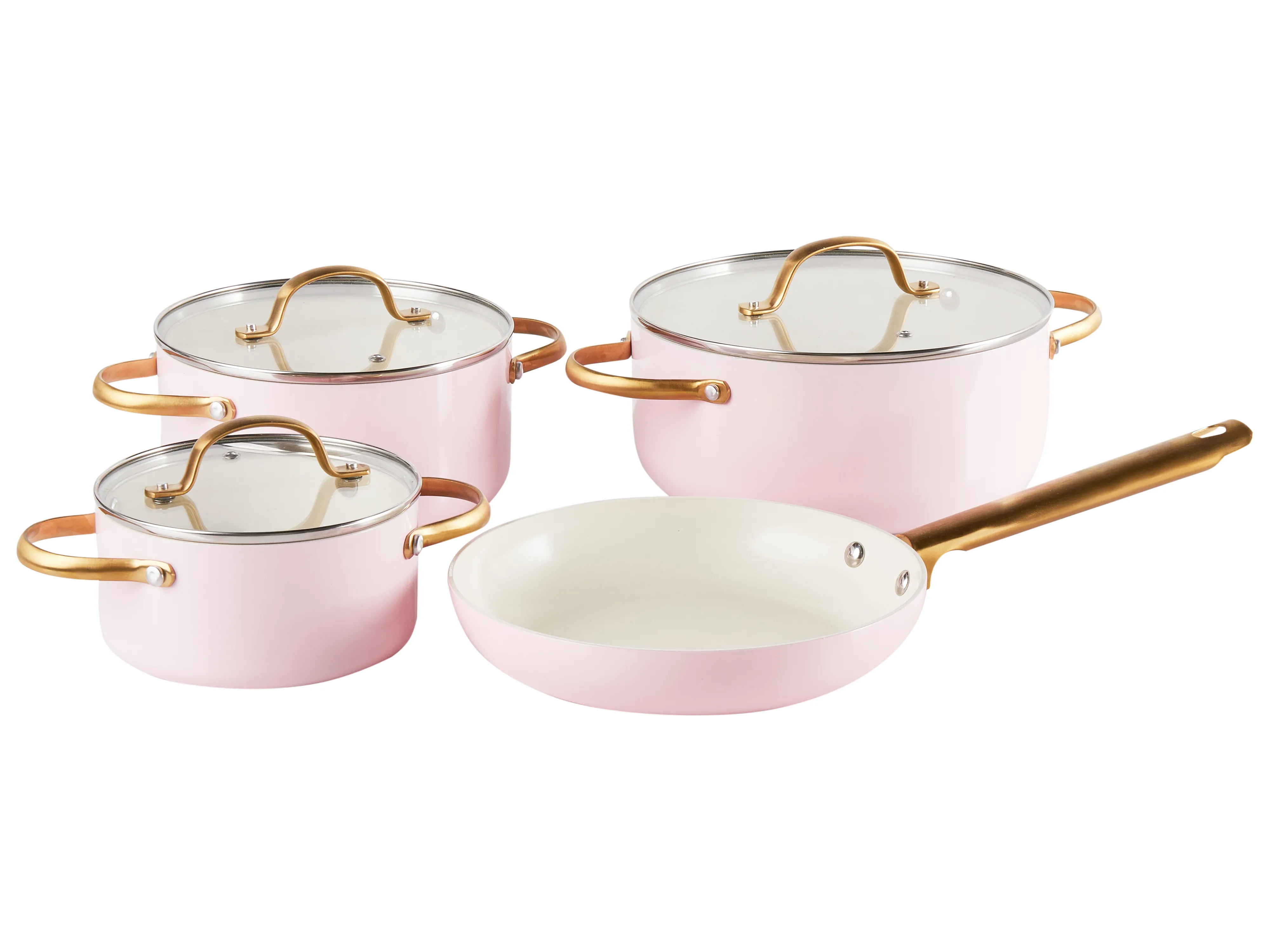 7-delige pannenset ELITE PRO Pastelroze