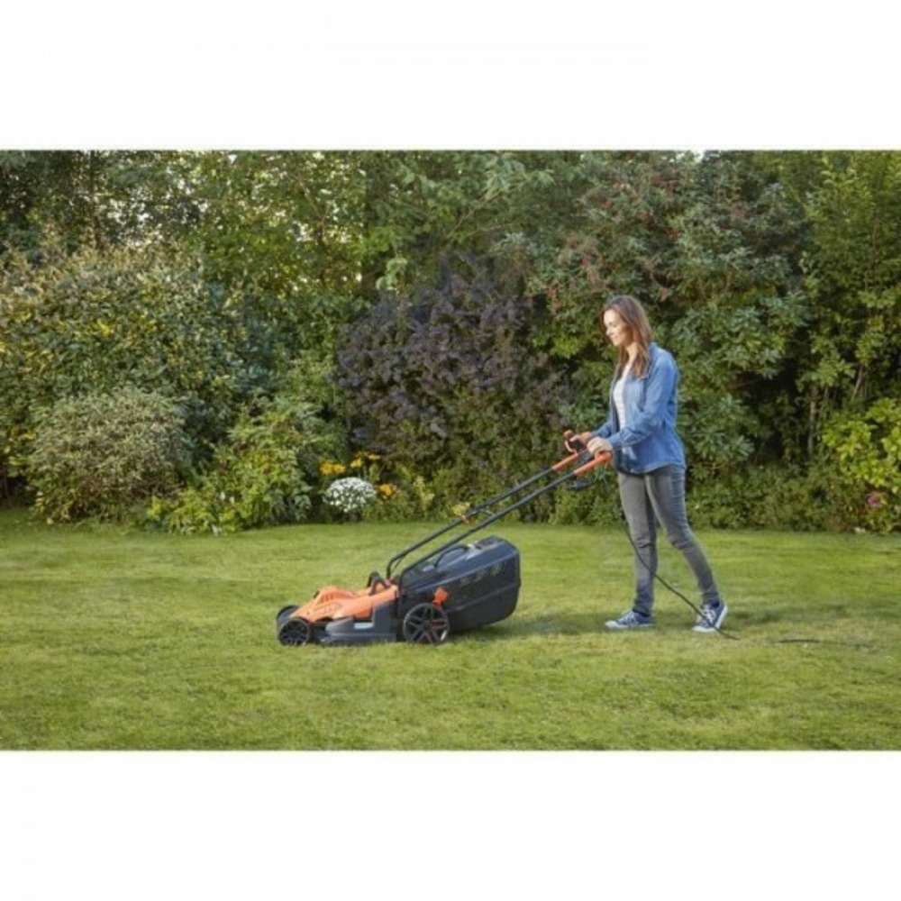 Tondeuse a gazon black+decker a gazon electrique filaire 1800w bemw481bh-qs 6 hauteurs réglables 20, 30, 40, 50, 60 et 70 mm