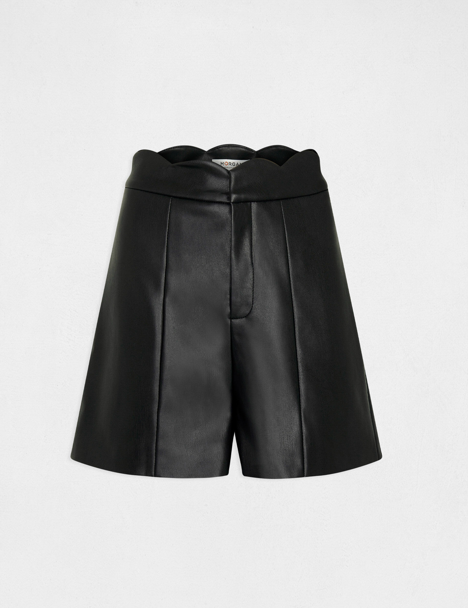 Short droit simili cuir noir femme - noir
