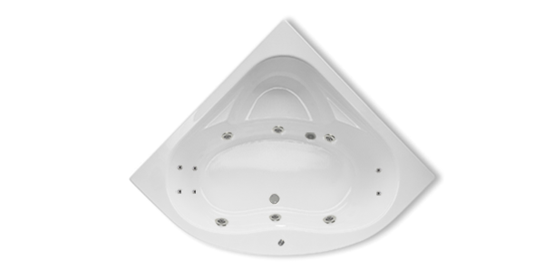 Lambini Designs Palermo bubbelbad 145x145cm elektronisch 6 4 2 hydrojets chroom
