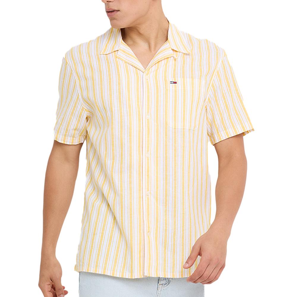 Tommy Hilfiger Chemisette Jaune/Blanc Homme Tommy Hilfiger Stripe Linen