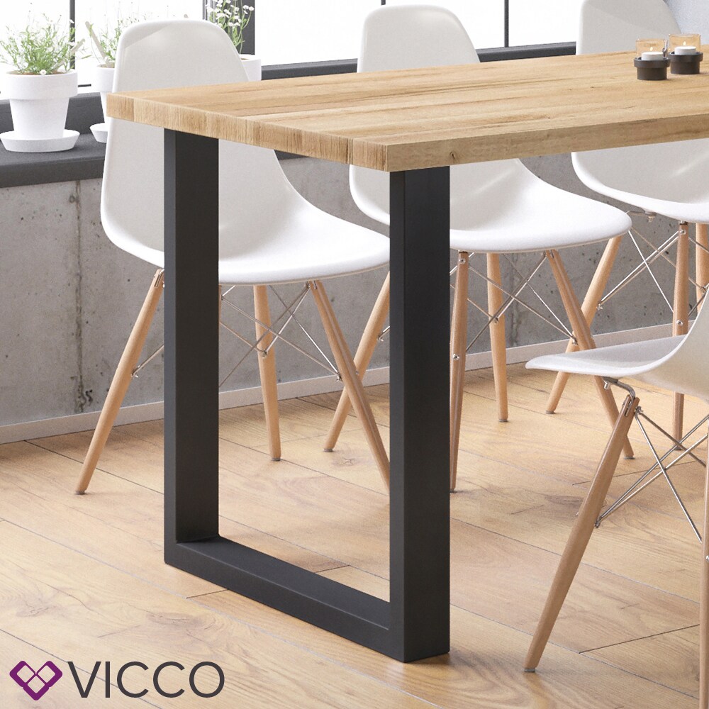Vicco Tischbeine Loft Tischkufen pulverbeschichtet 2er Set 72x70 cm